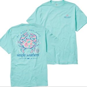 Teal Simply Southern Crab T-shirt